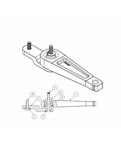 034MOTORSPORT BILLET DOGBONE MOUNT, MKV/MKVI VOLKSWAGEN