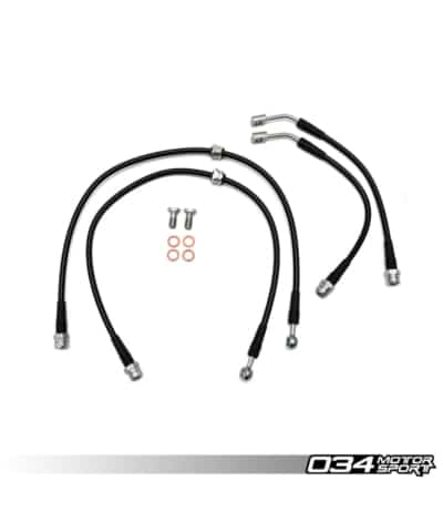 034 Motorsport Stainless Steel Braided Brake Line Kit - 8V Audi S3 / MK7 Golf R